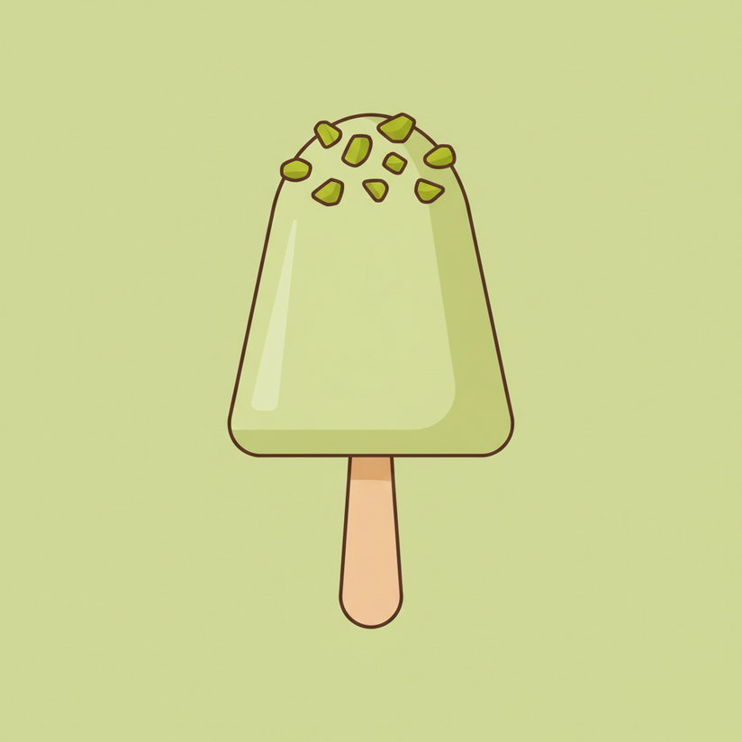 Brown Butters Pista Kulfi collection icon on a pale pistachio green background
