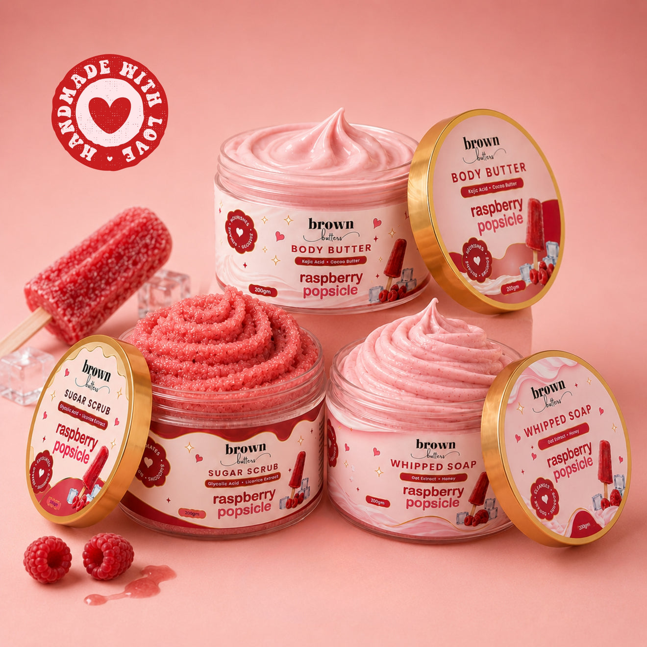 Raspberry Popsicle Dessert Spa Trio