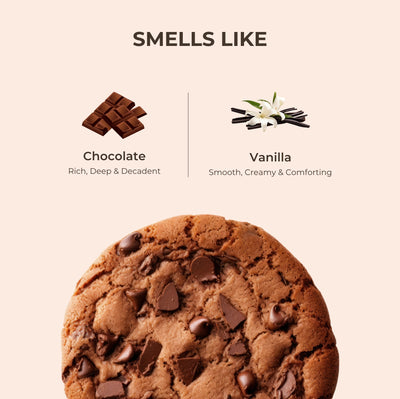 Brown Butters Chocolate Cookie Body Butter smells like card with a chocolate chip cookie, chocolate and vanilla