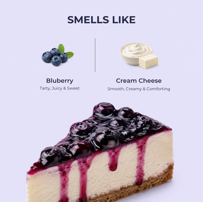 Brown Butters Blueberry Cheesecake Whipped Soap smells like card with cheesecake, blueberry and cream cheese