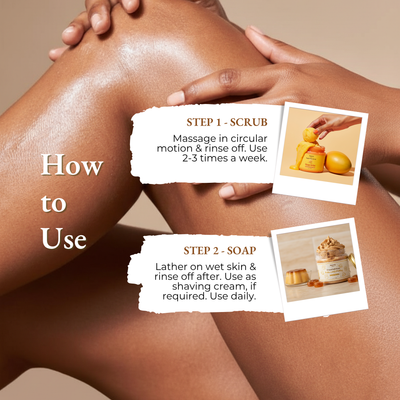 Brown Butters Sweet Escape Duo how to use steps for the scrub and whipped soap
